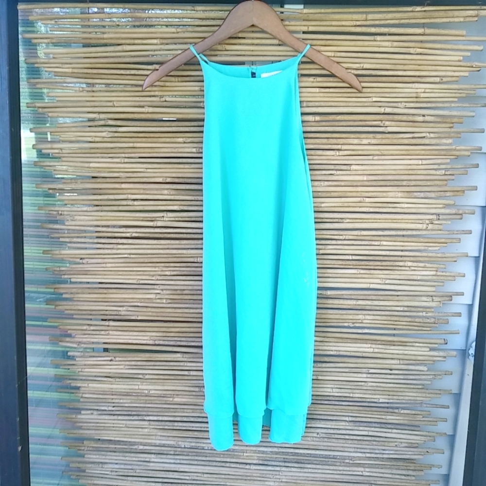 Julie Billiart M Turquoise Sleeveless Summer Mini Dress